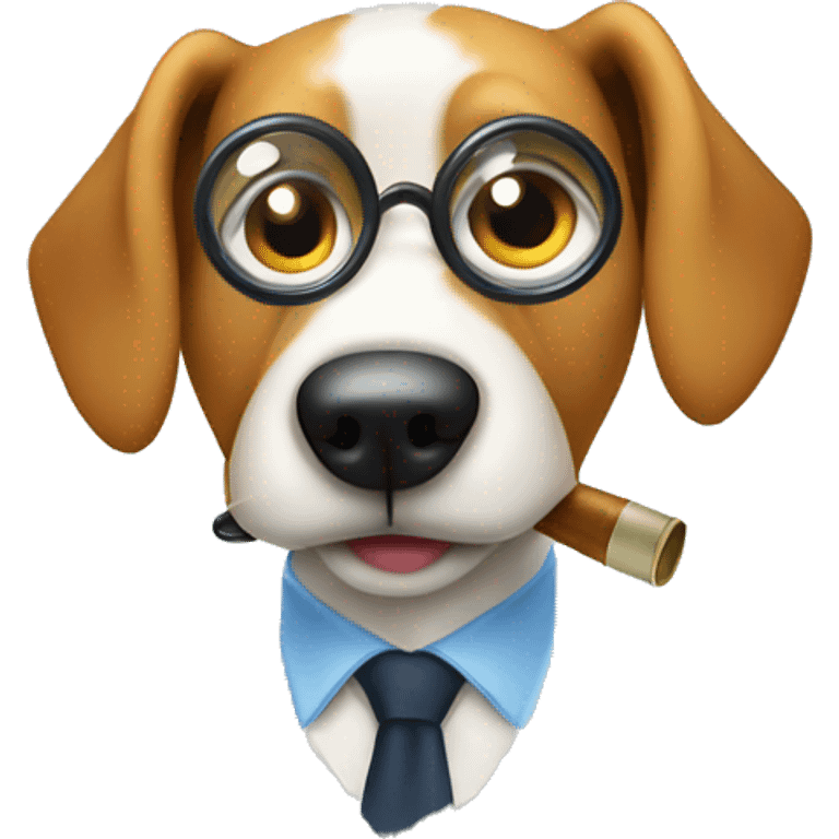 dog detective with a magnifying glass emoji