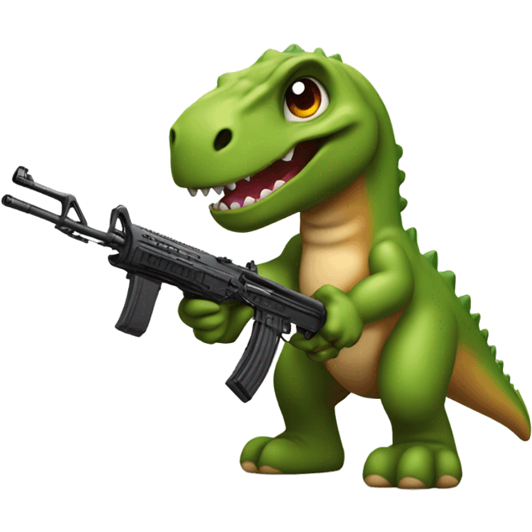 Dinosour with ak47 emoji