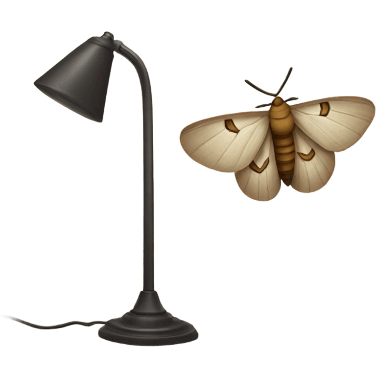 Moth on a lamp shade emoji