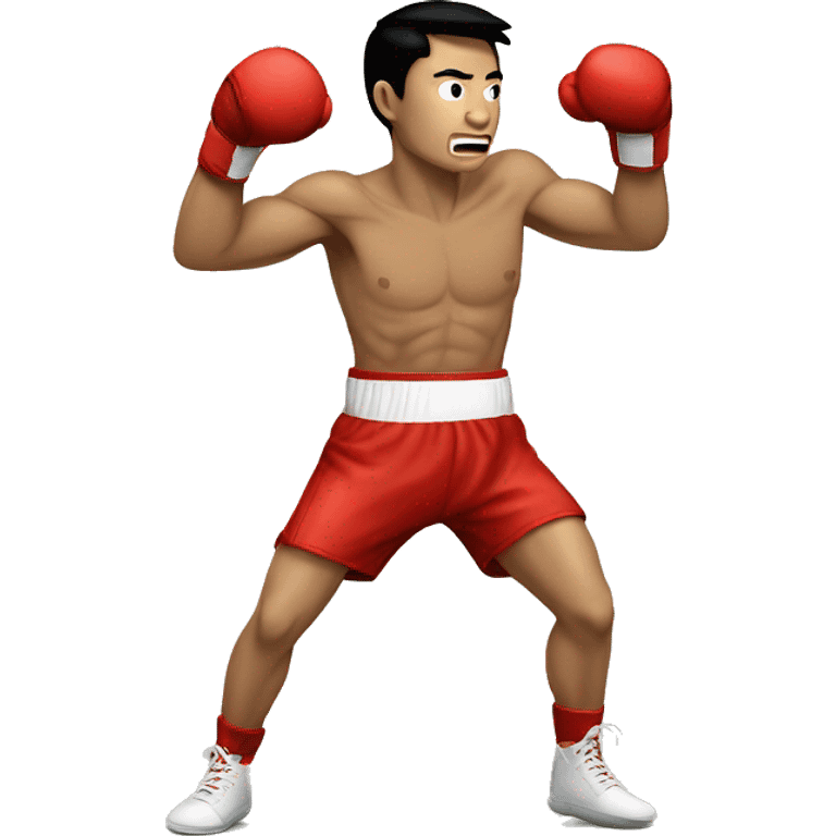 asian man boxer punching side emoji