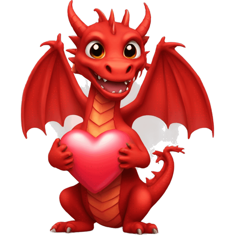 red dragon holding heart  emoji