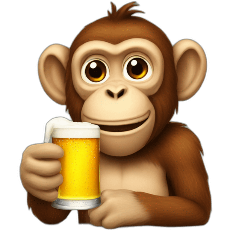 monkey with beer emoji