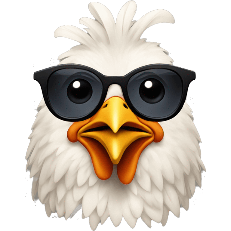 chicken with shades emoji