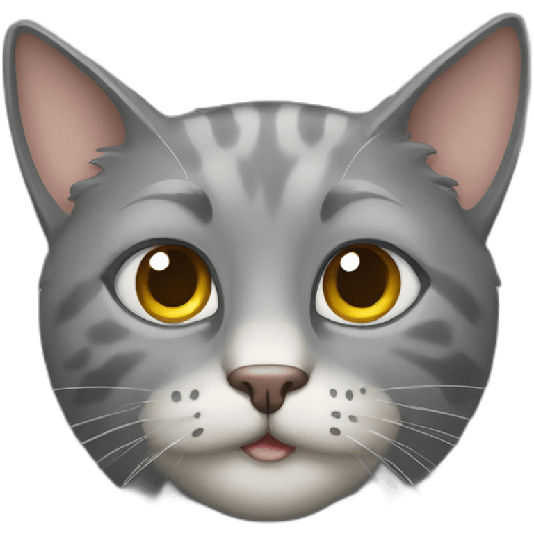 Old gray cat emoji