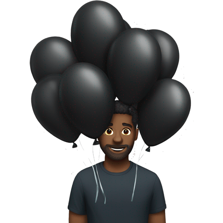 Black balloon bunch  emoji