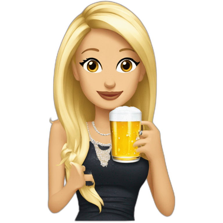 Paris Hilton drinking beer emoji