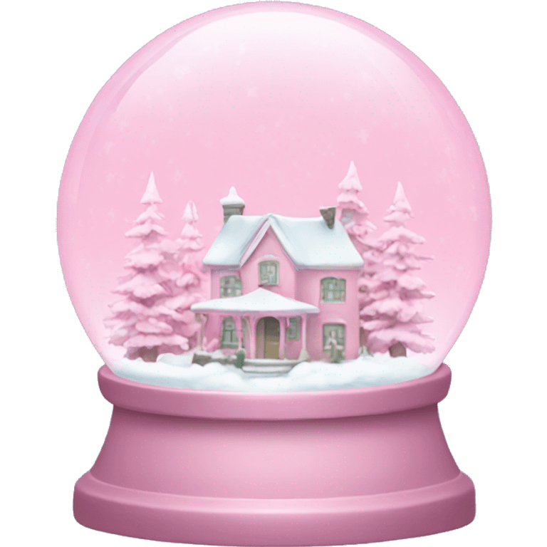 Pastel pink snow globe emoji