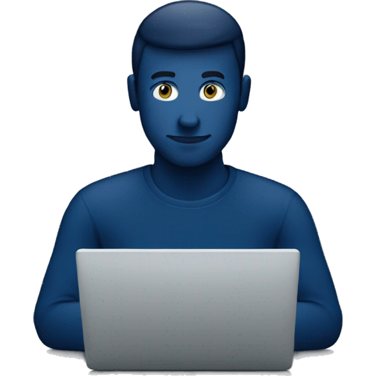 man-behind-laptop-dark blue color emoji