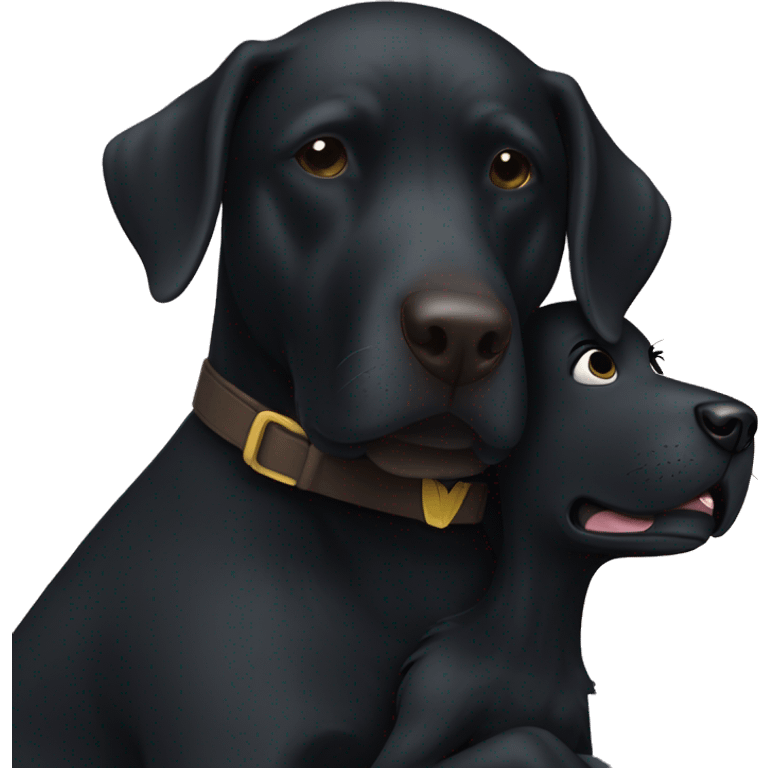 black lab hugging batman  emoji