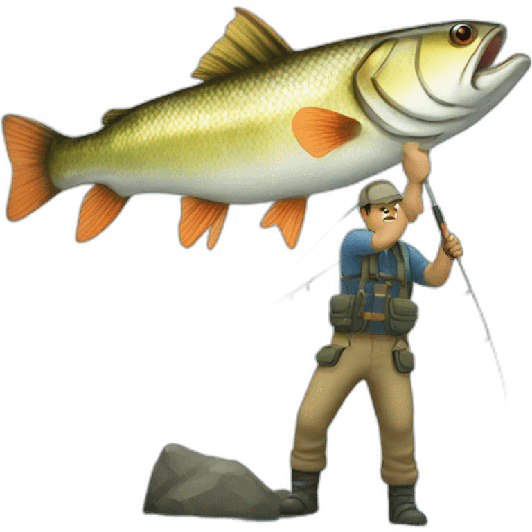 Fish fishing emoji