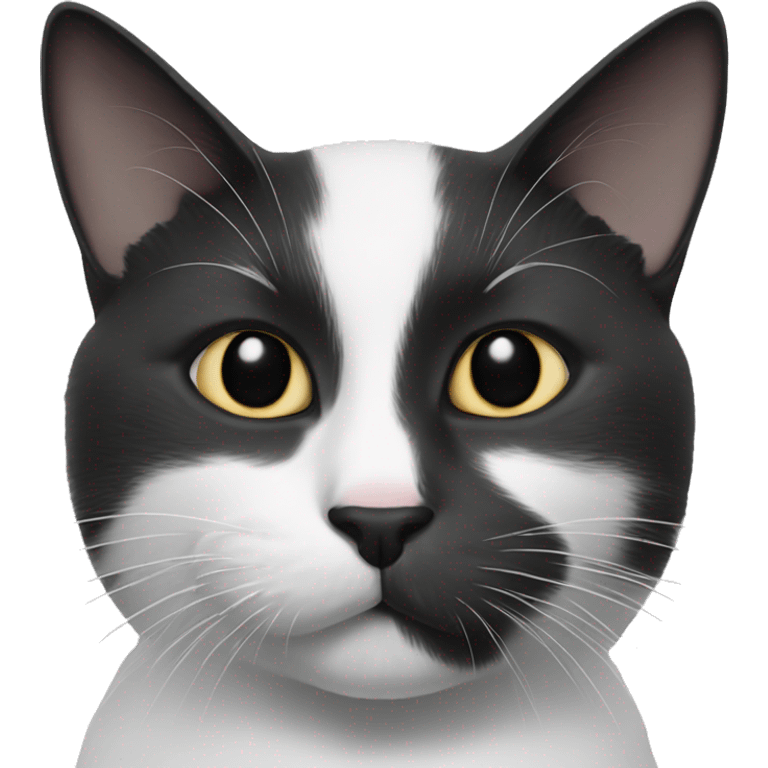 Black and white cat, like Felix  emoji