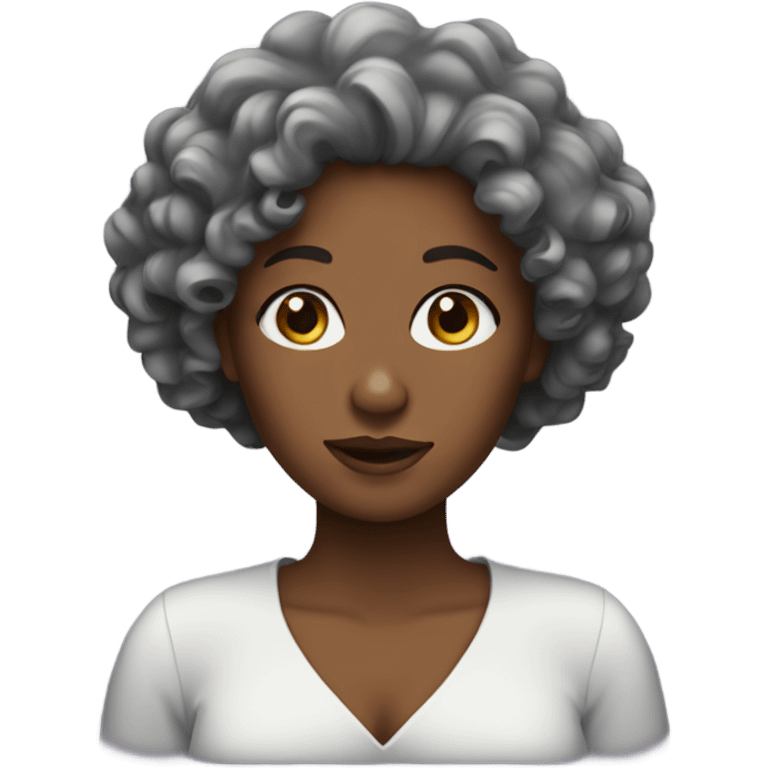 A black lady with curly hair emoji