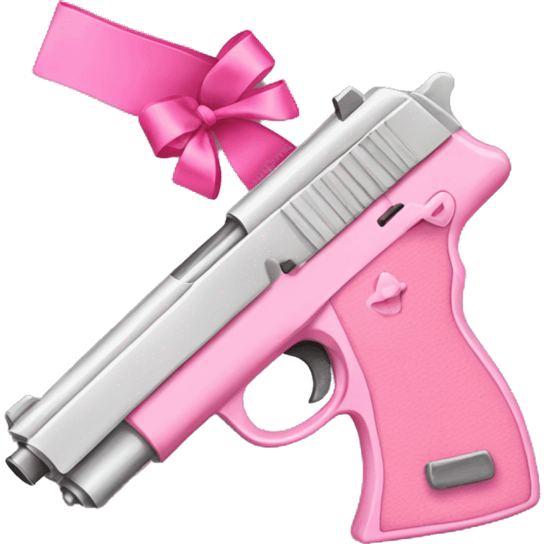 pink pistol with a pink ribbon emoji