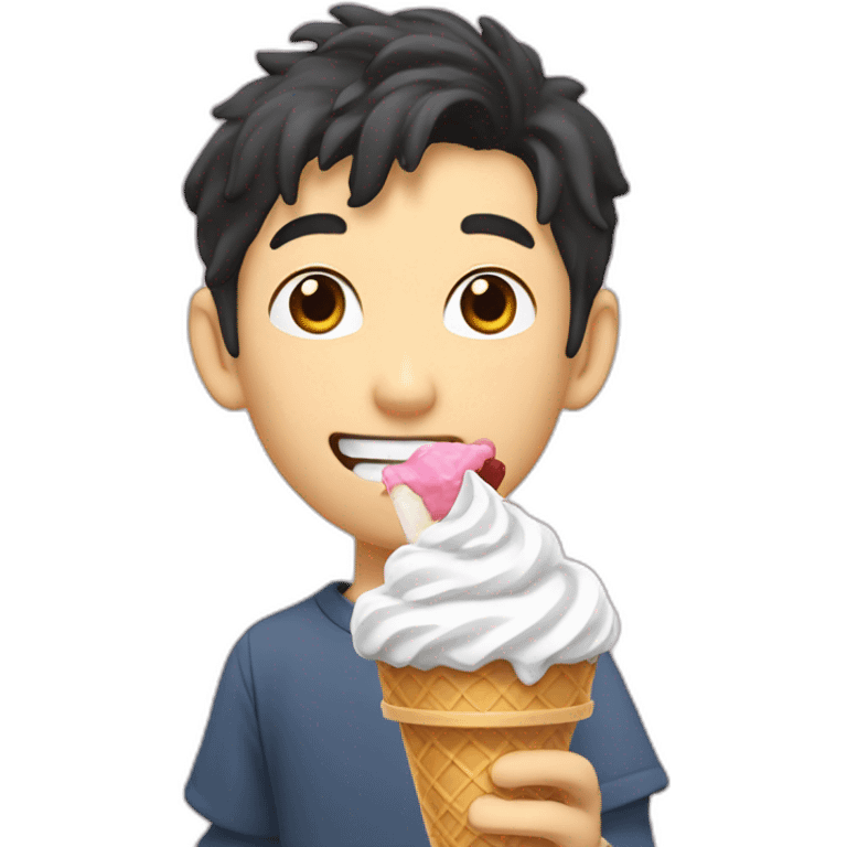 Gojo Satoru eating ice cream emoji