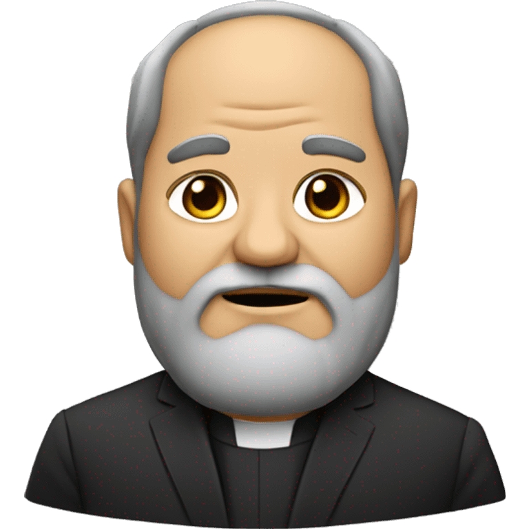 Middle-aged fat man with bushy beard as a pastor emoji