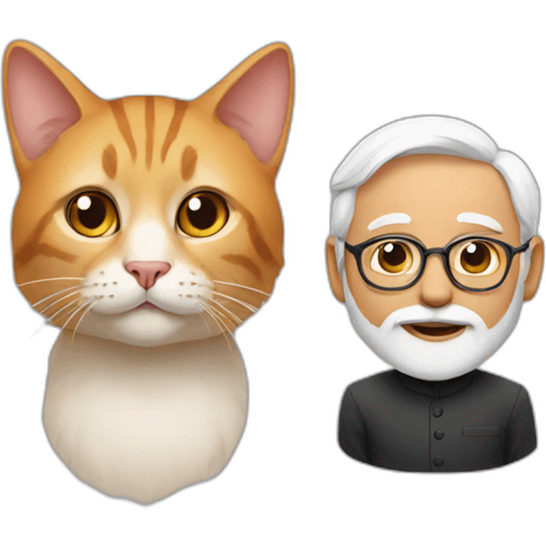 Cat and modi  emoji