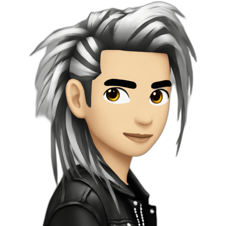 Bill Kaulitz skunk hair 2000s emoji