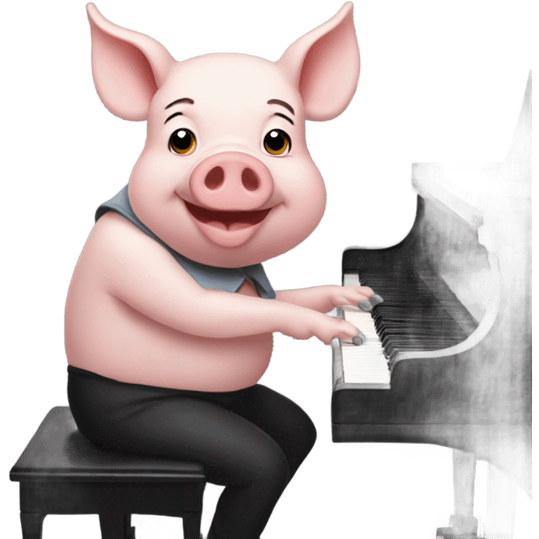 Pig playing piano emoji