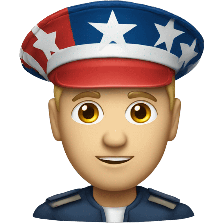 White man Patriot with patriot hat on  emoji