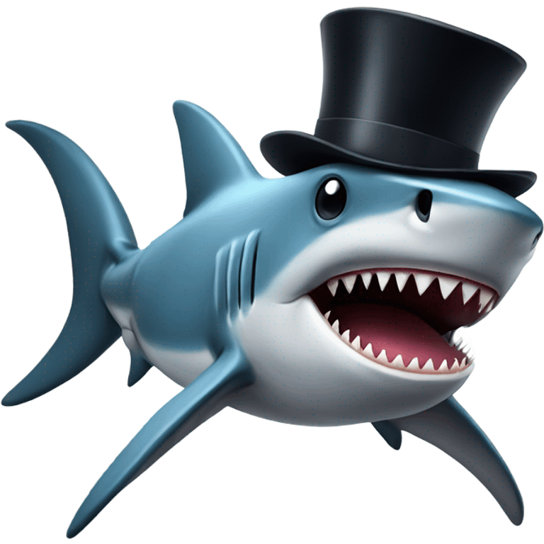 shark with tophat emoji