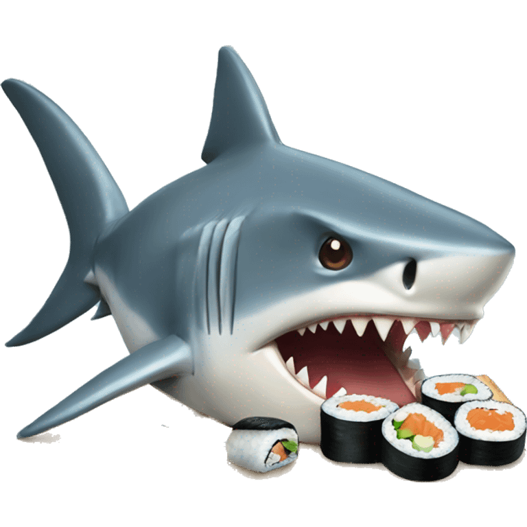 Shark eating sushi emoji