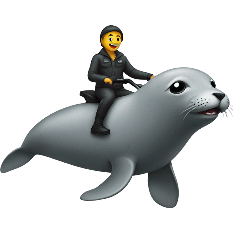 person riding on a seal emoji