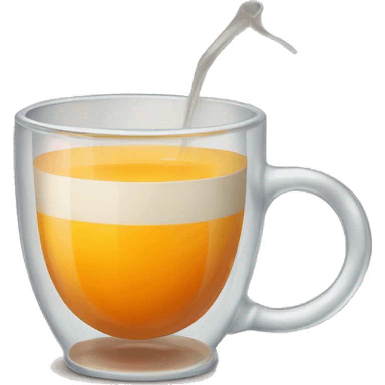 transparent cup of coffee with orange juice emoji