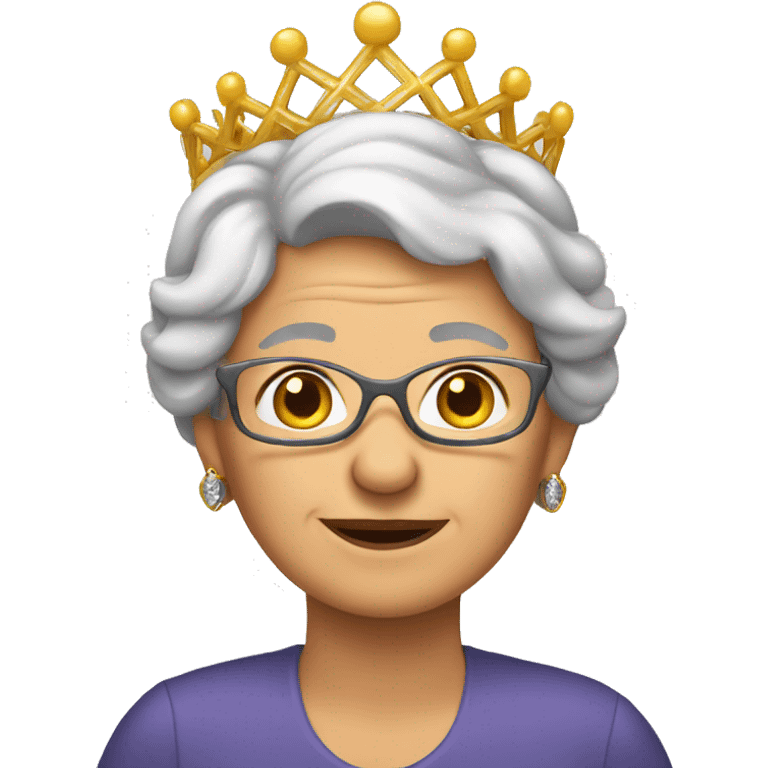 Grandma wearing tiara emoji