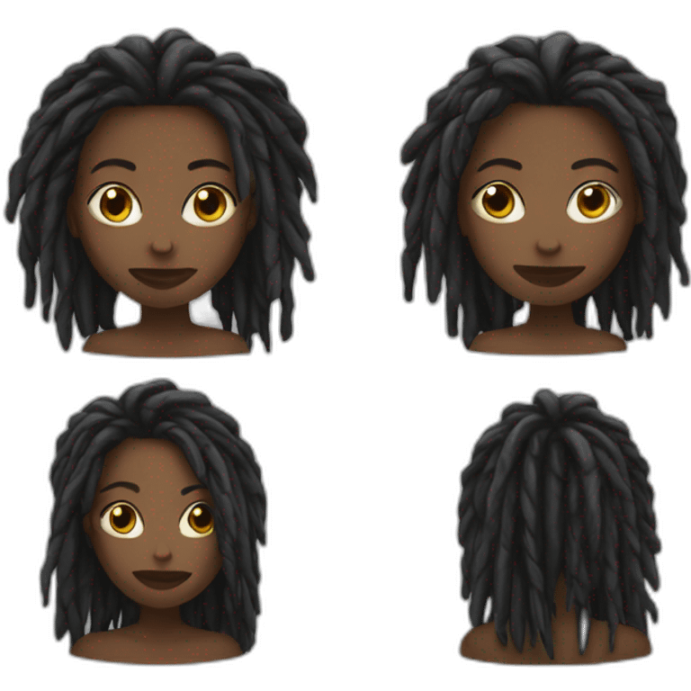 Femme noir avec des dreads emoji