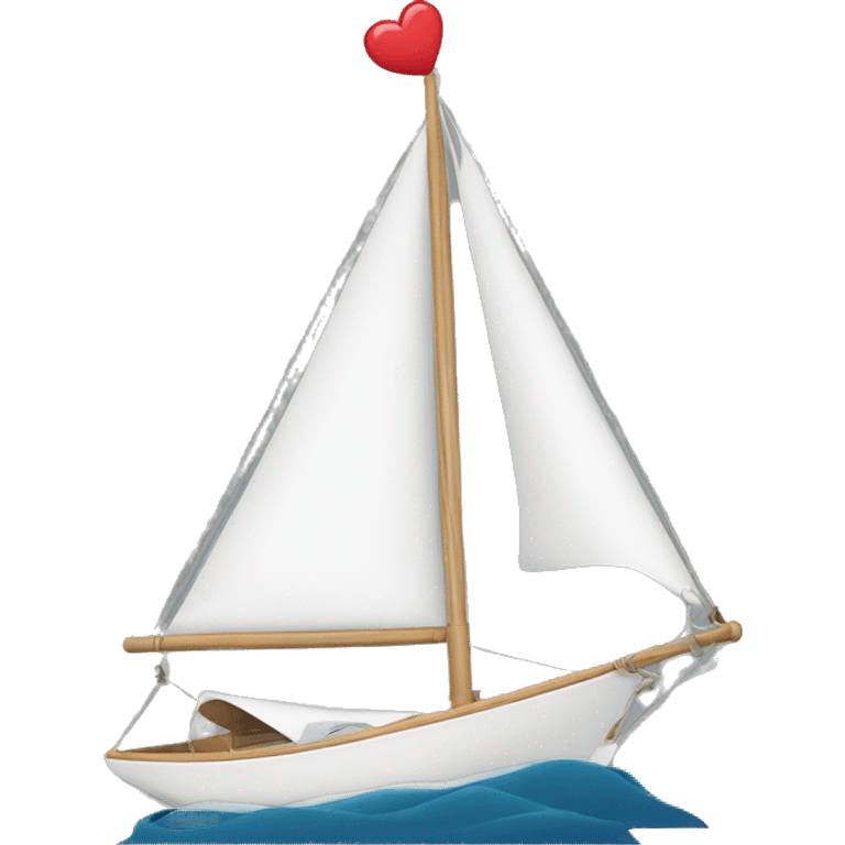 sailboat with heart onto sail emoji