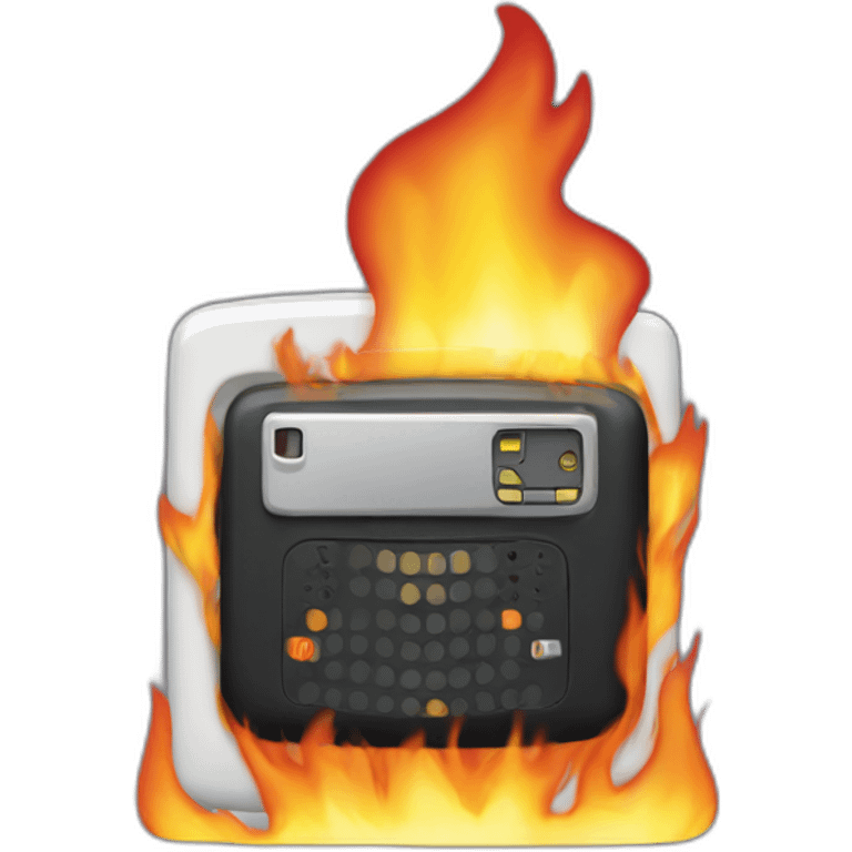 pager beeper on fire emoji