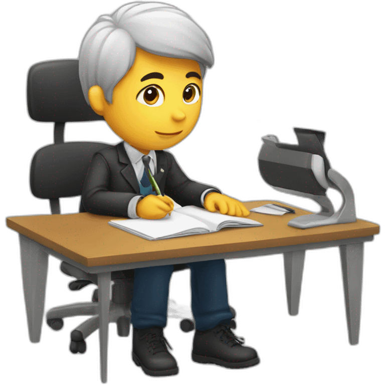 A schoolboy at his desk emoji