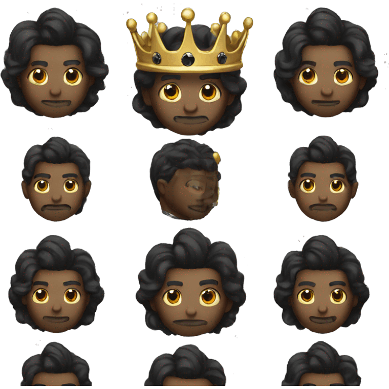 King dressed in black with black diamond crown emoji