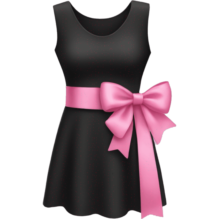 Black pink dress with ribbon emoji