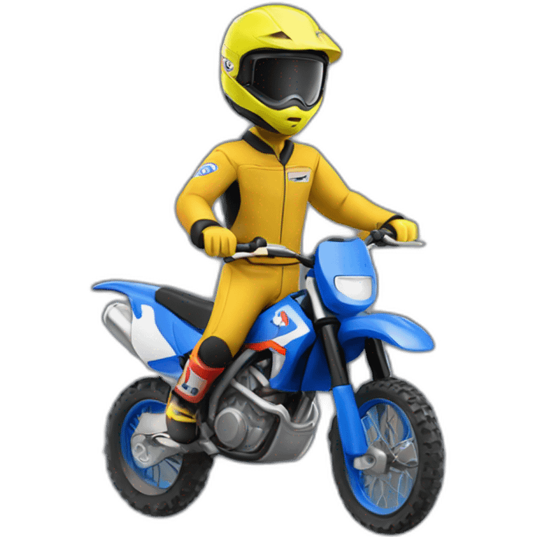 Homme sur une moto cross emoji