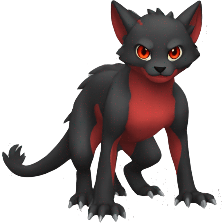 cool black red animal hybrid Fakemon full body emoji