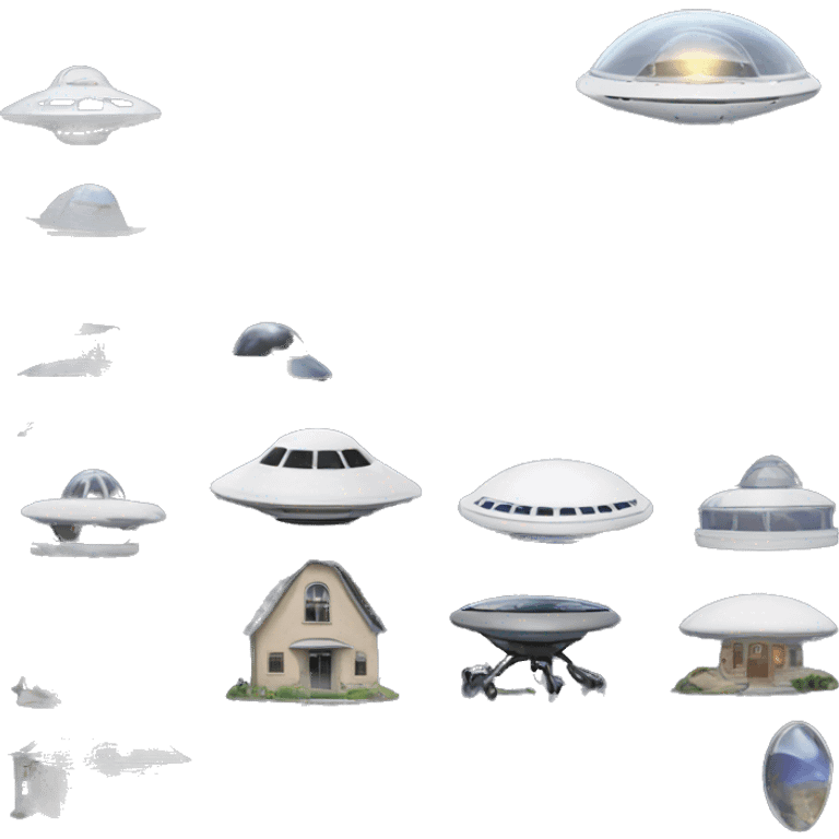 work from home but alien/ufo house emoji