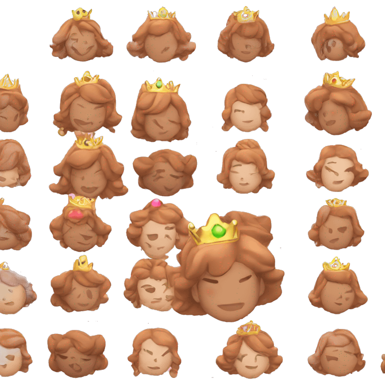 princess peach with tiara and brown bob emoji