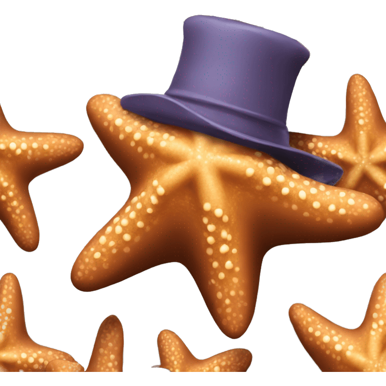 chocolate starfish with hat emoji