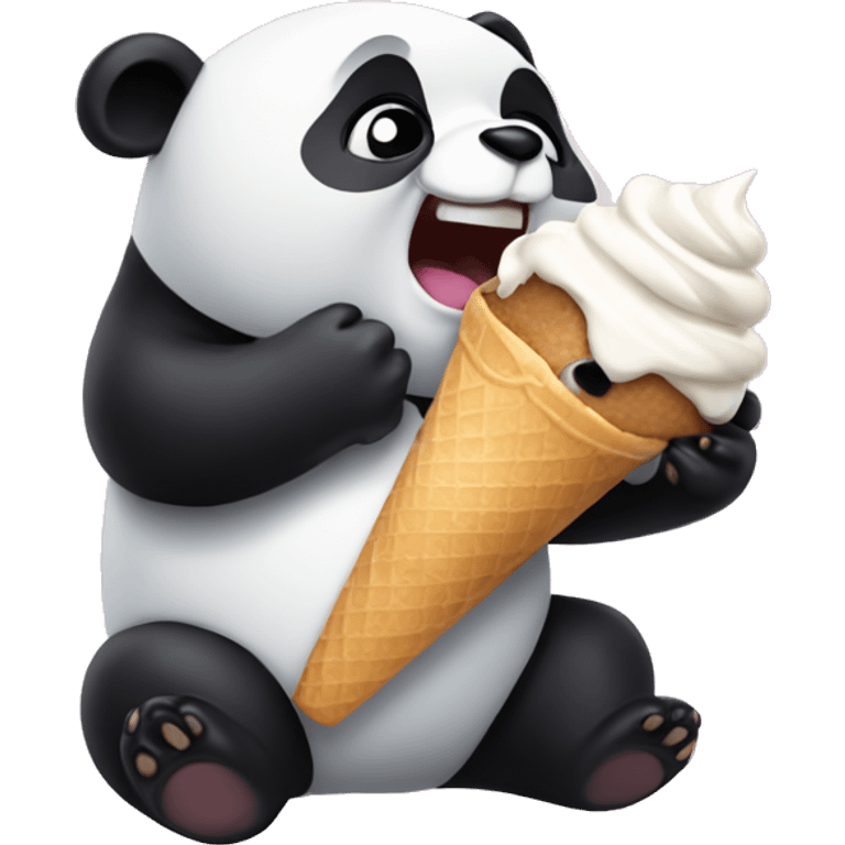 Panda eating ice cream emoji