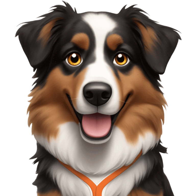 Australian Shepard wearing San Francisco giants jersey emoji