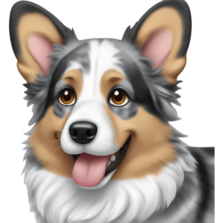 Blue Merle corgi  emoji