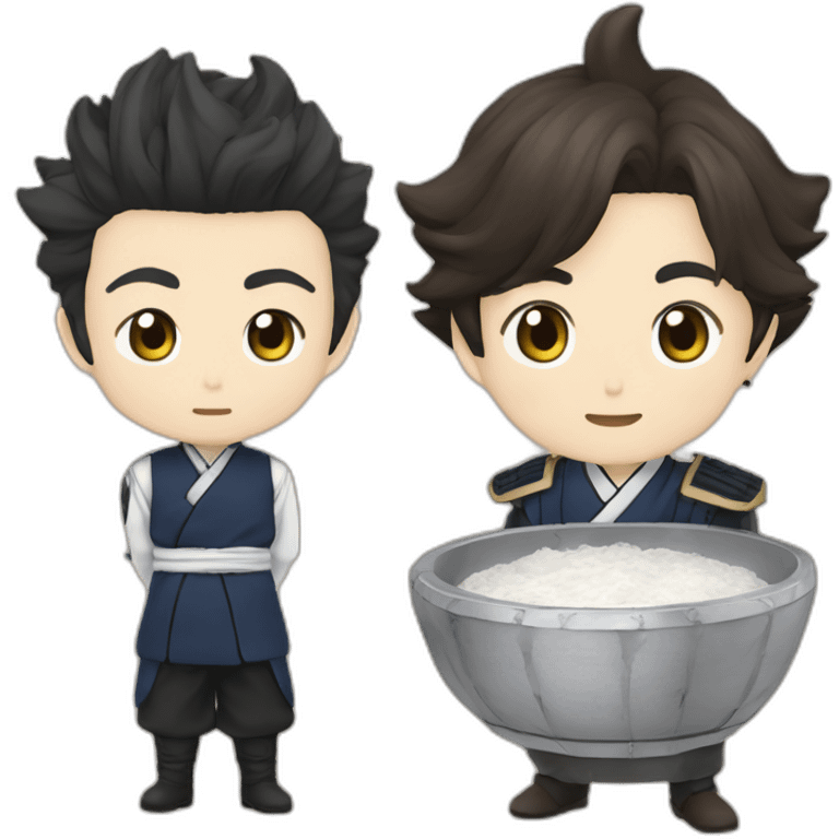 gojo satoru with kamado tanjiro emoji