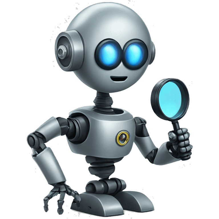 Robot with magnifying glass emoji