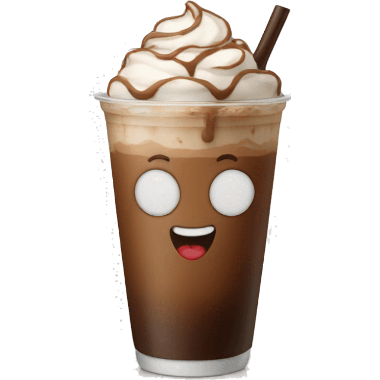 Smiling iced mocha emoji