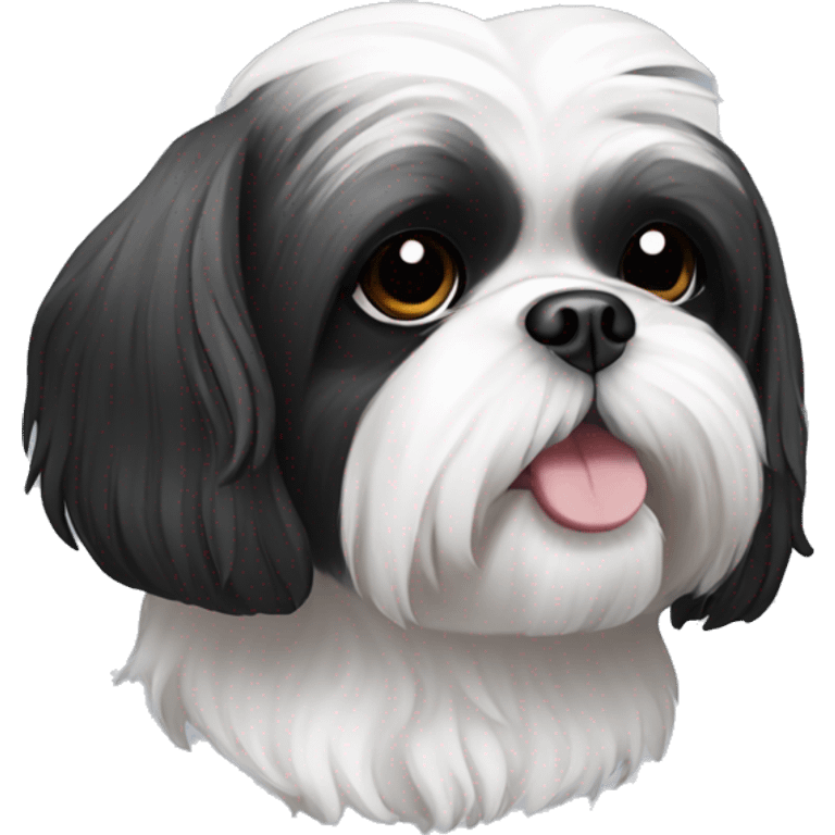 Black and white Shih tzu dog emoji