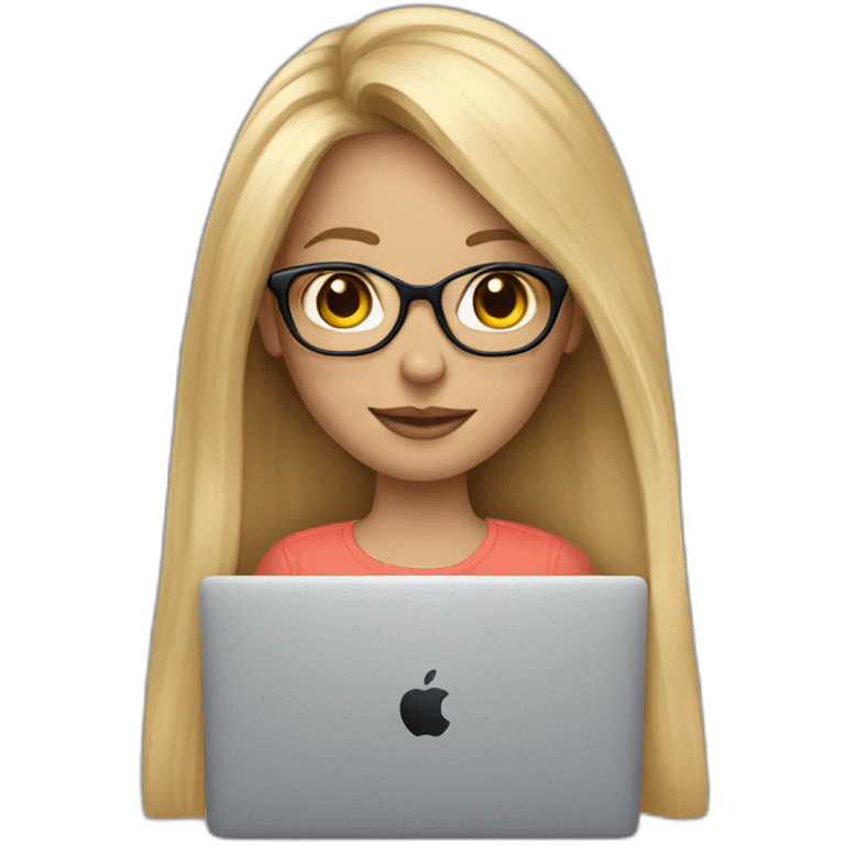 blonde-girl-long-hair-with-macbook-and-glasses emoji