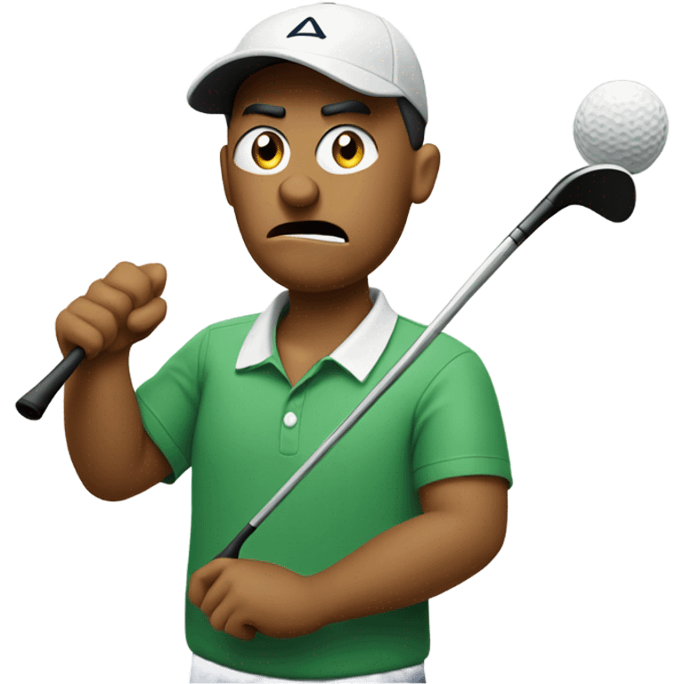 Golfer emoji with angry face  emoji