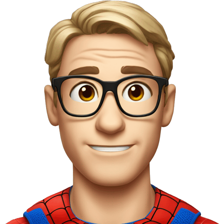 spider-man wearing nerd glasses emoji