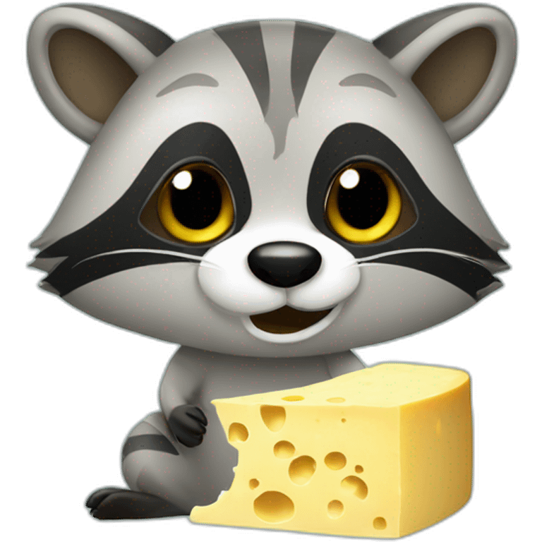 Raccoon eat cheese with mold  emoji